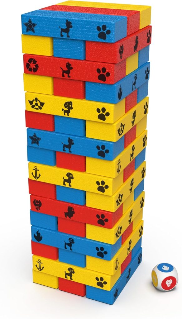 Spin Master Games Patrulla Canina Torre Madera Juego de Equilibrio +5 Años | Torre de madera Patrulla Canina para 1-4 jugadores con bloques de colores. Juego de equilibrio desde 5 años.