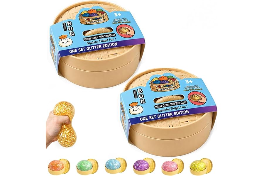 Squeeze Toys 2PCS Mystery Box Dumpling Rising Stress Ball | Sensory Play Soft Desk Stress Relief for Office Home Relaxation