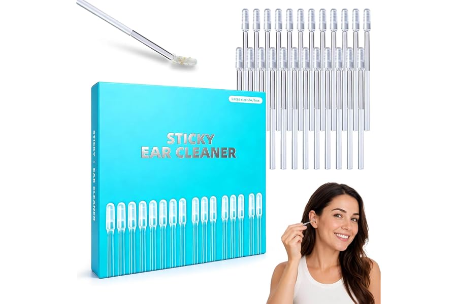 Sticky Ear Cleaning Stick,Sticky Ear Cleaners for Adults,Reusable Ear Cleaner Sticky Pick,Resin Gel Ear Stick Gentle Ear Wax Removal Tool 1Set