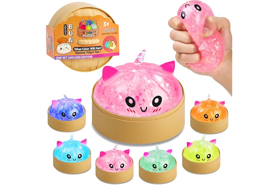 Stress Relief Squeeze Squishy Toy, Soft Fidget Sensory Toy Anxiety Relief Toy Party Favors Gift (Pink)