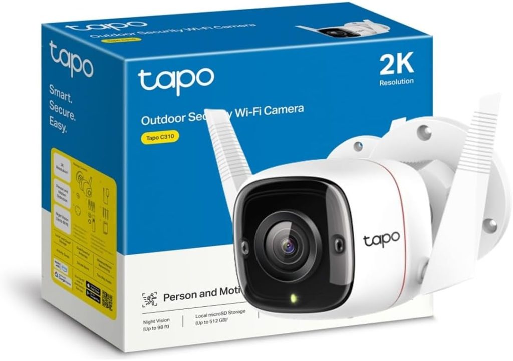 Tapo C310 - Cámara vigilancia WiFi Interior, 2K, IP66, 30m Visión Nocturna