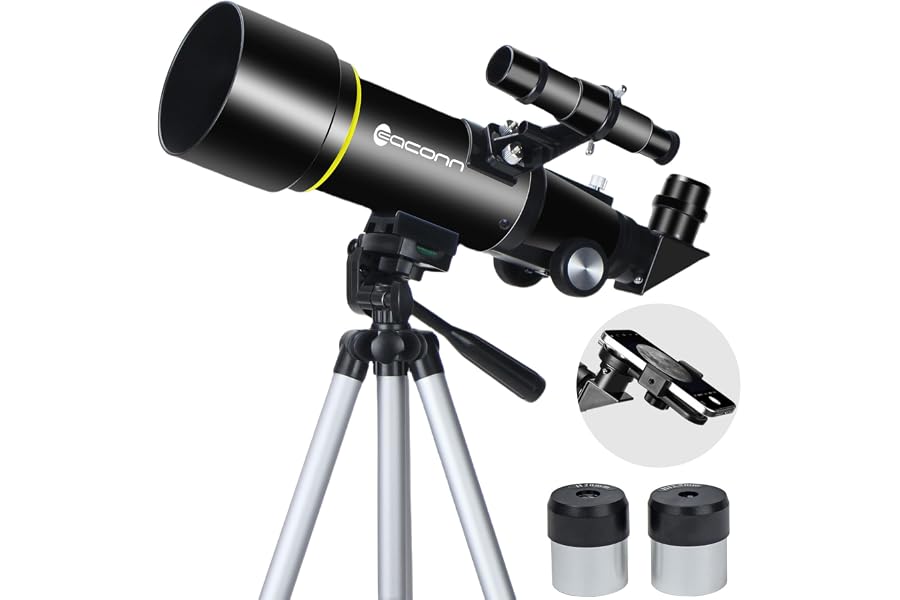 Telescopes, Telescope for Kids and Adults Beginners, 70mm Aperture 400mm Focus Length Refractor Travel Telescope with AZ Mount for Observe The Moon and Landscape