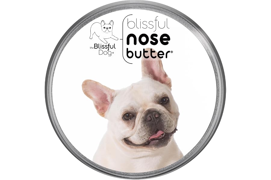 The Blissful Dog Cream French Bulldog Nose Butter, Versatile Dog Nose Balm for Dry Nose, Handcrafted Nose Moisturizer, Easy-to-Apply Dog Essentials, Unscented, 1 oz.
