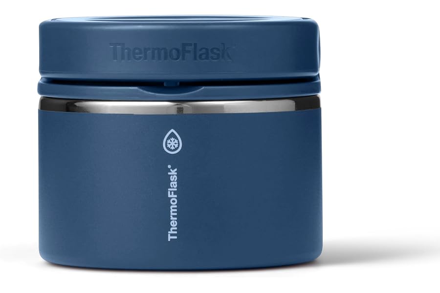 ThermoFlask Insulated Food Jar with Leakproof Lid (12 oz, Navy) - Stainless Steel Food Containers for Hot & Cold Meals, Lunch, Soup & Snacks