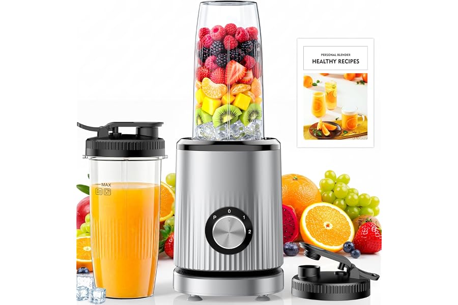 Turelar Smoothie Blender Spice Grinders 2*24oz To-Go Cups, Adjustable Speed | Single Serve Portable Smoothie Maker for Shakes