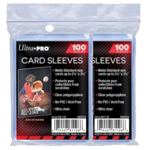 Ultra Pro Kaarthoezen, Penny sleeves, standaard, soft, voor verzamelkaarten zoals Pokemon, Magic, Sportkaarten - standaardformaat, transparant, 200 stuks