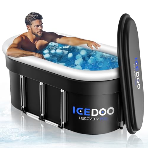 Upgraded 175 Gal Oval Ice Bath Tub, Portable Cold Plunge Tub with Lid