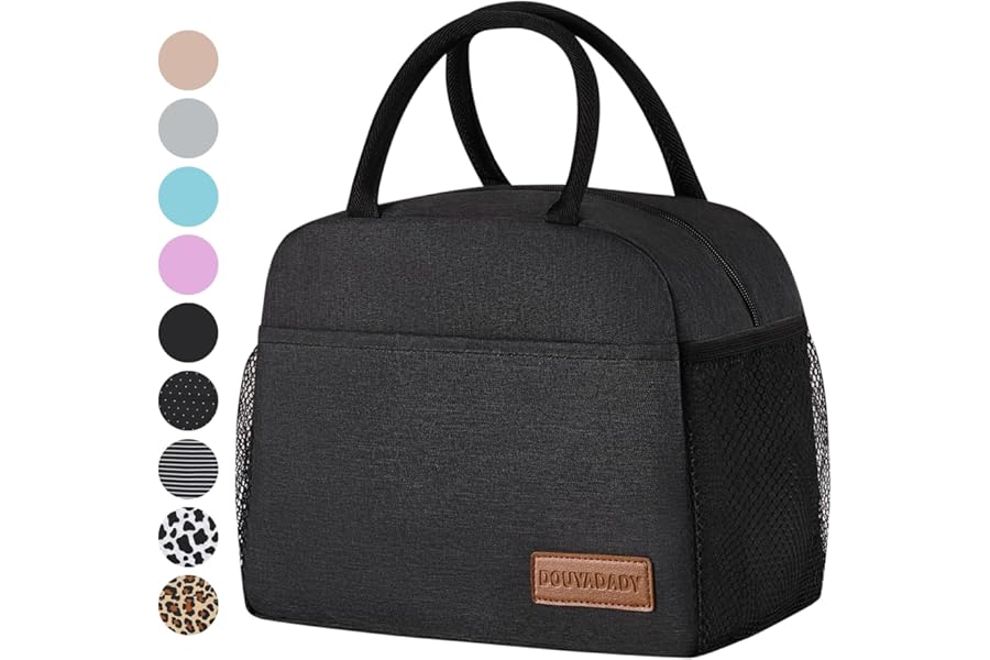 douyadady Lunch Bag&Box Women/Men Insulated&Reusable | Spacious Lightweight Sturdy Collapsible Students Kids Seniors School Office Lunch Commuting Golf Picnic Travel