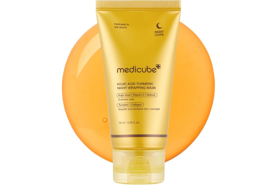 medicube Wrapping Mask Kojic Acid Turmeric- Overnight Peel Off Facial Mask | Vitamin C Brighten & Defends Against Skin Stress - For a Clear, Glowing Complexion, Korean Skin Care, 2.53 fl.oz