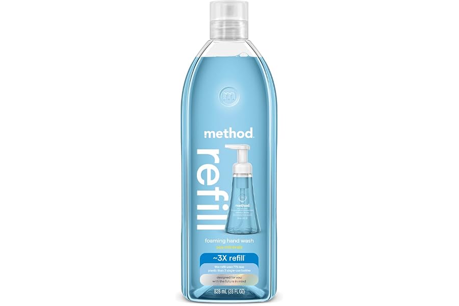 method Foaming Hand Wash Refill, Sea Minerals, 28 fl oz | Refills Up to 3X, Hydrates & Softens Skin, Designed for Gentle Everyday Cleansing, With Notes of Bergamot, Lemon & Rosemary