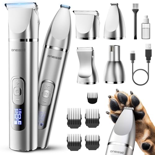 oneisall 4 in 1 Dog Grooming Kit with LCD Display