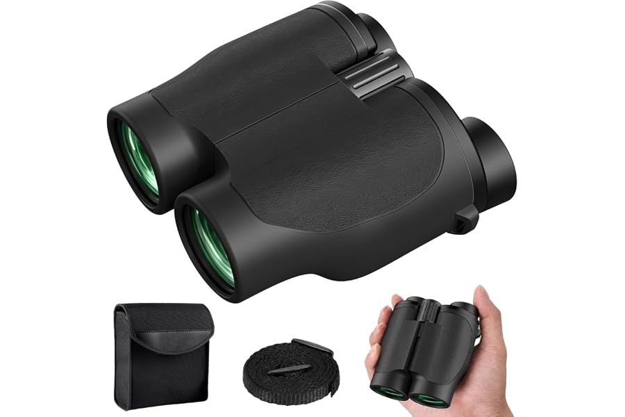 20x32 Compact Binoculars for Adults Kids High Powered | Small Pocket Size, 30% Wider Field of View, Low Light Vision, BAK4 FMC for Bird watching Cruise Ship Travel Hiking Concert