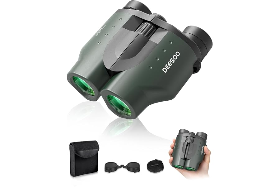 25x32 Compact Travel Binoculars for Cruise Ship Bird Watching | FMC BAK4 Prisms, Easy Focus for Adults & Kids, High Powered Clear Vision for Hunting & Camping, Small Size with Carry Case