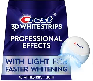 3D Whitestrips Professional Effects + LED Light – Teeth Whitening Kit, 1 Light + 20 Treatments, Each with 1 Upper/1Lower, 40 Strips – Crest 3DWhite Teeth Whitening Strips