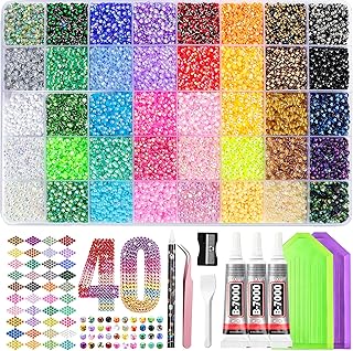 50000Pcs Bedazzling Kit, 3mm Resin Jelly Bedazzler Kit with Rhinestones
