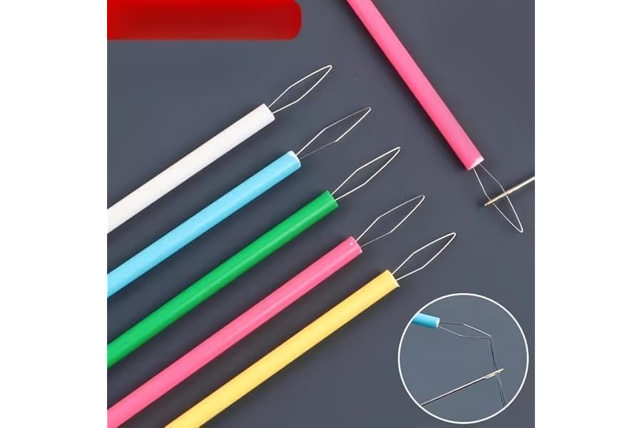 5pcs Essential Plastic Threading Tool for Sewing – Easy Needle Threader & Thread Guide for Sewing Machines, Bead Embroidery & Crafts – Convenient Assist Tool (5pcs (Random Color))