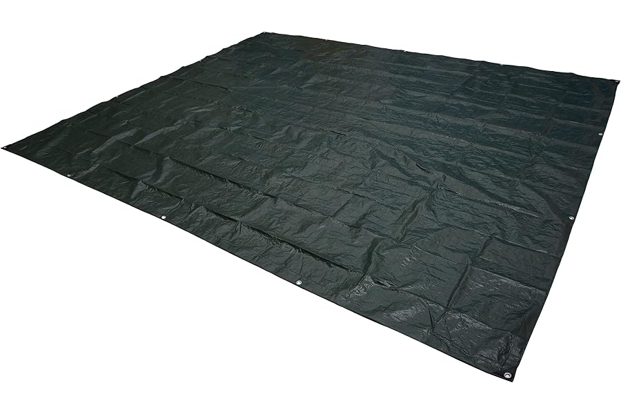 Amazon Basics Waterproof Multipurpose Camping Tarp, Tear Resistant with Reinforced Edges, Protective Cover, 7.5 Feet x 9.5 Feet, Dark Green