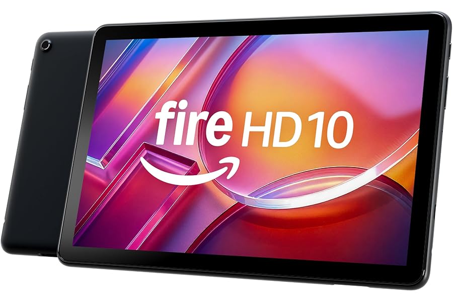 Amazon Fire HD 10 tablet, built for relaxation, 10.1" vibrant Full HD screen, octa-core processor, 4 GB RAM, 32 GB, Black