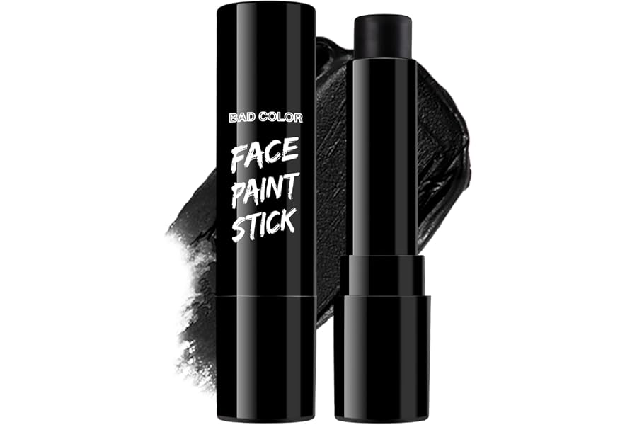 BADCOLOR Black Cream-Blendable Face Body Paint Stick for Adults Children Eye Black Softball Football Baseball Sports , Non-Toxic Hypoallergenic for Halloween SFX Makeup Cosplay Joker Costume Parties
