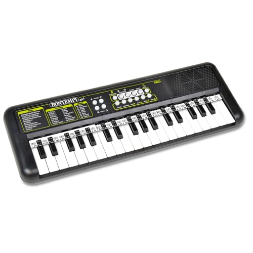 Bontempi Tastiera Digitale 37 Tasti 3700 15 41x15,5x4 cm | con Tastiera 37 Tasti, Passo 1,5 cm, Jack per Cuffie, Strisce Pentagramma, Metronomo e Traspositore