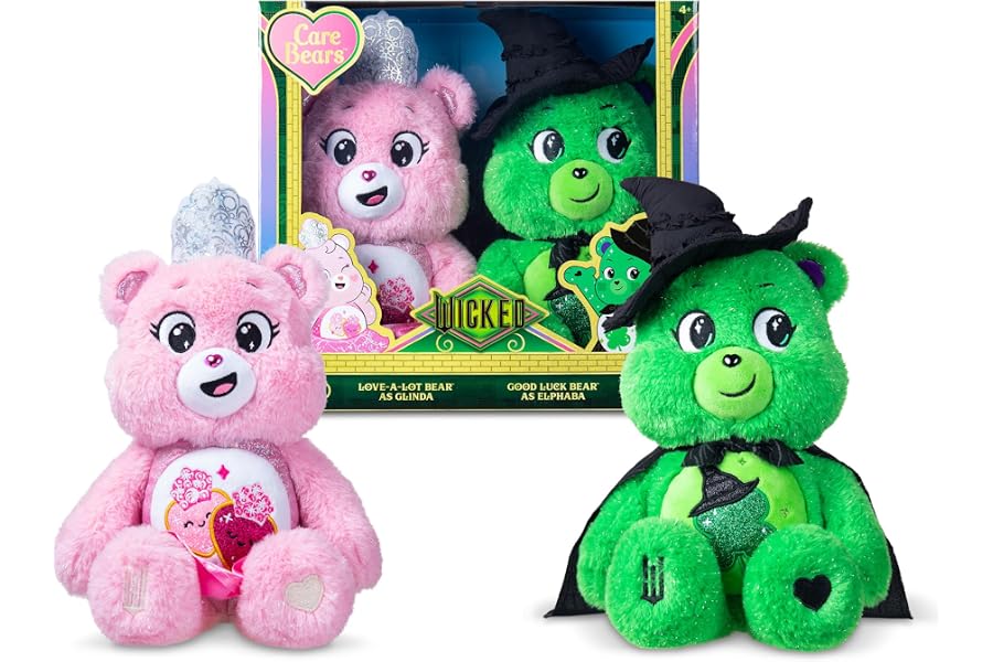 Care Bears - Care Bears x Wicked 2-Pack - Love-a-Lot Bear as Glinda & Good Luck Bear as Elphaba