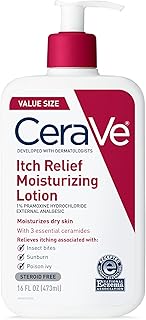 CeraVe Anti Itch Lotion, Hyaluronic Acid Body Moisturizer for Dry Skin,16oz