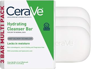 CeraVe Hydrating Cleanser Bar, Face Wash with 5% Moisturizing Cream, 3-Pack