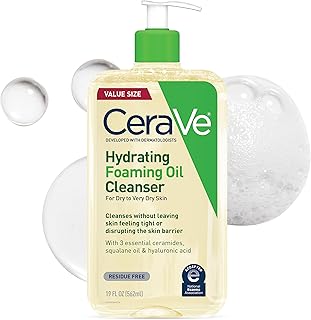 CeraVe Hydrating Foaming Oil Facial Cleanser with Hyaluronic Acid, 19oz