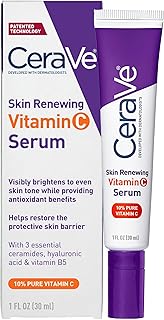 CeraVe Skin Brightening Vitamin C Serum for Face with Hyaluronic Acid, 1oz | Skincare, 10% Pure Vitamin C, Brightening Serum, Ceramides, Antioxidant, Hydrates and Improves Skin Tone & Texture