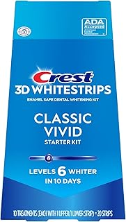 Crest 3D Whitestrips, Classic Vivid, Teeth Whitening Strip Kit, 20 Strips (10 Count Pack)