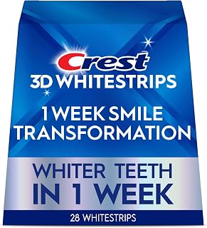 Crest 3DWhitestrips 1 Week Smile Transformation At-Home Teeth Whitening Kit, 14 Treatments, 8 Levels Whiter in 1 Week