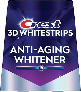 Crest 3DWhitestrips Anti-Aging Whitener At-home Teeth Whitening Kit, 14 Treatments, 18 Levels Whiter