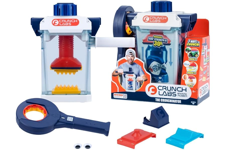 CrunchLabs by Mark Rober, The Crunchinator, STEM Toys for Ages 8-13 | Inspired by Mark Rober, 3 interchangeable plates, contained chamber, and phone holder; science kits for kids ages 8+