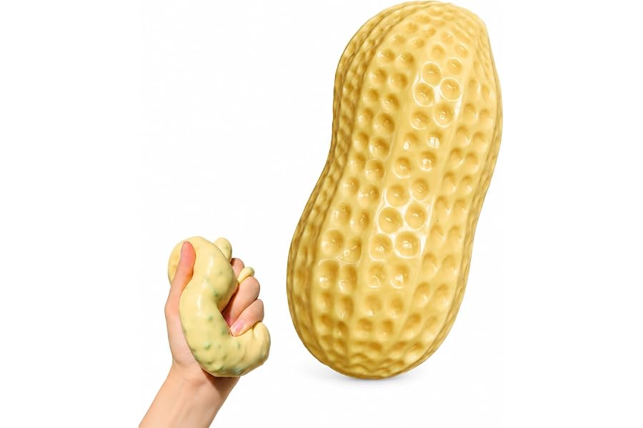 Crunchy Peanut Squishies ASMR Toy, Bead Filled Realistic Bar Stress Ball | Soft Sensory Play Moldable Squishies body is easy to press, stretch, and reshape for relaxing hands-on play