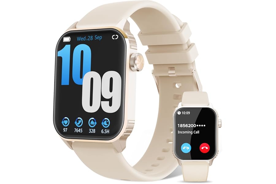 DIVOAZBVO Smart Watches for Women, 120 Sports Modes Smartwatch with 1.83 inches HD Display, Heart Rate/Sleep Monitor, IP67 Waterproof, Bluetooth Call & Music Control for iPhone/Android Rose Gold