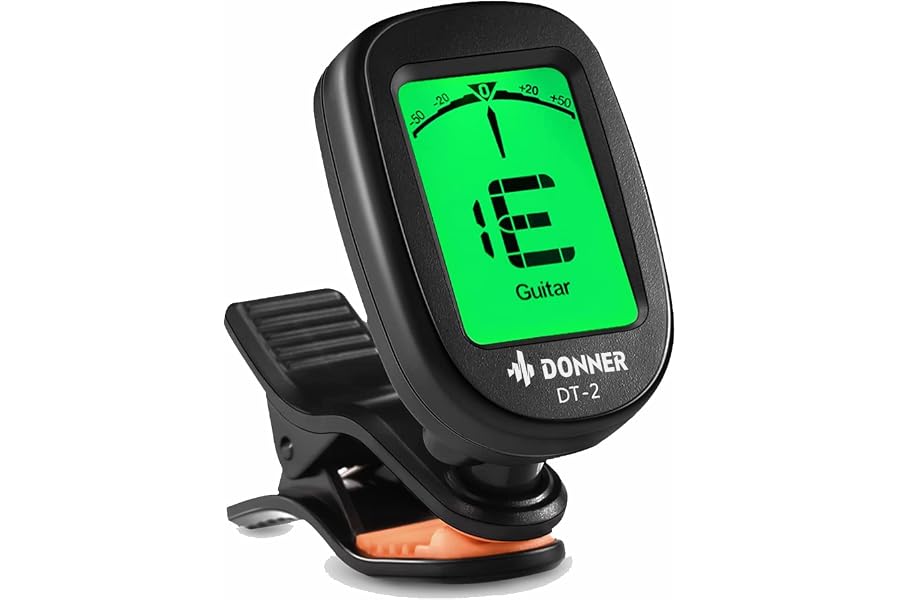 Donner Guitar Tuner Clip on-Accurate Chromatic,Acoustic Guitar Bass Violin Ukulele Tuner DT-2