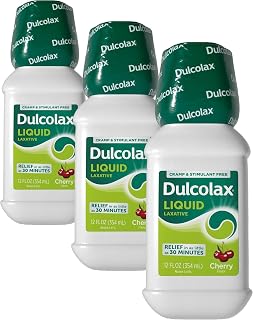 Dulcolax Saline Laxative Liquid, Fast & Gentle Constipation Relief, Natural Laxatives, Softens Stool, Cherry Flavor, Magnesium Hydroxide 1200 mg, 12 fl. oz. (Pack of 3)