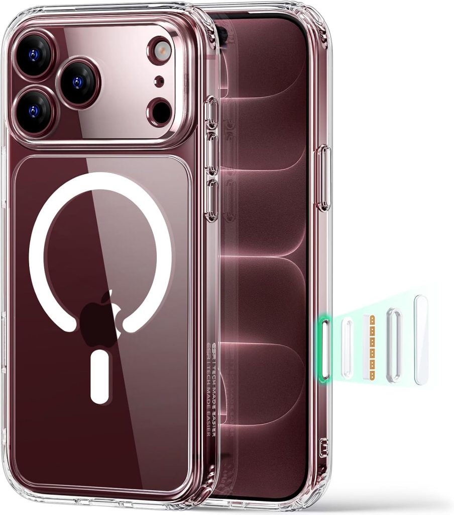 ESR Classic Hybrid Coque pour iPhone 18 Pro Max/17 Pro Max, Transparente | Anti-jaunissement Longue Durée, Ultra-fin, Compatible avec MagSafe, Protection Militaire 3X, Coque Magnétique