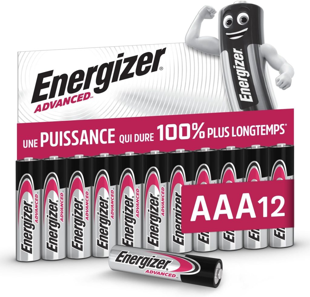 Energizer Advanced Piles AAA (Lot de 12) LR03, 1,5V, Haute Performance | Télécommandes, Jouets et Électroniques, Made in EU, Emballage 0% Plastique, Conservation 10 Ans