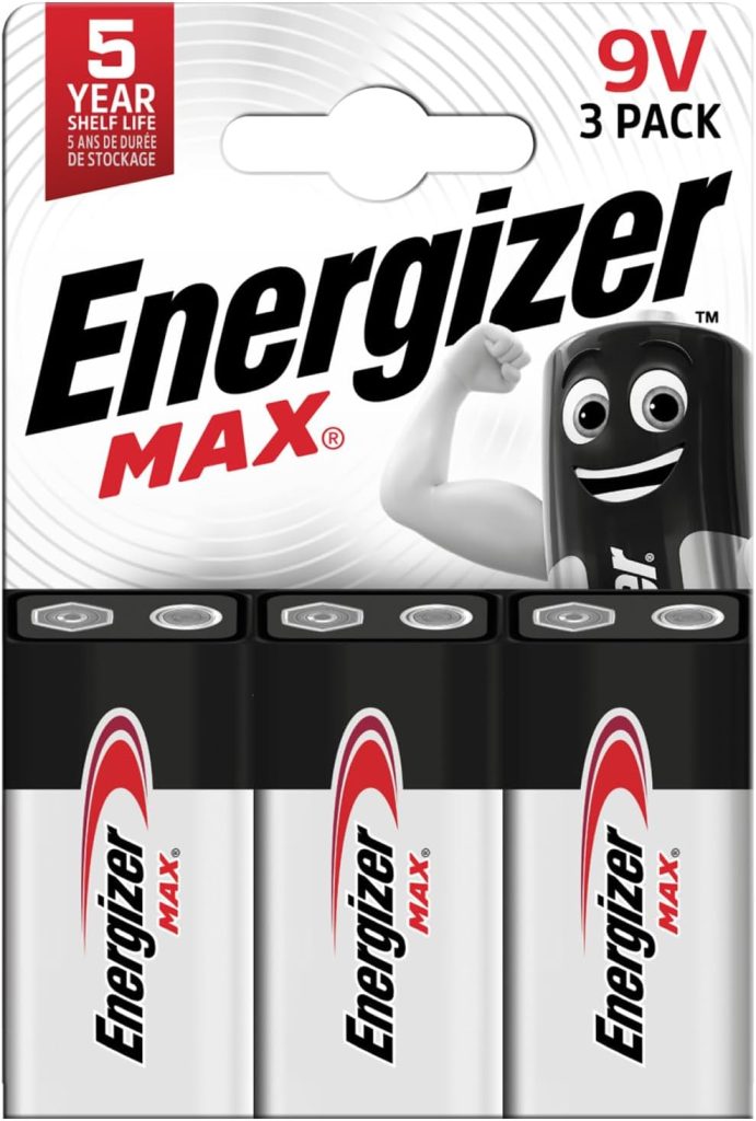 Energizer Max Pile 9V (Lot de 3), Alcaline, Énergie Longue durée | Pour Détecteurs de Fumée et Radios, Emballage 100% Recyclable et sans Plastique, Conservation 5 Ans