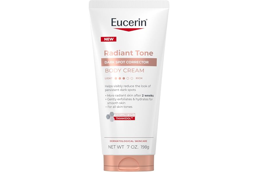 Eucerin Radiant Tone Dark Spot Corrector Body Cream, 7 OZ | Dark Spot Body Cream for Women, Thiamidol Enriched, Reduces Dark Spots Due to Sunlight Exposure and Aging, 72-Hour Hydration