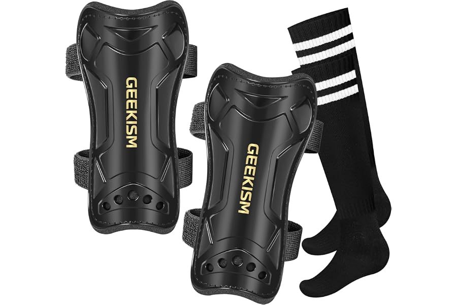 Geekism Soccer Shin Guards for Youth Kids Toddler, Protective Soccer Shin Pads & Sleeves Equipment - Football Gear for 3 5 4-6 7-9 10-12 Years Old Children Teens Boys Girls