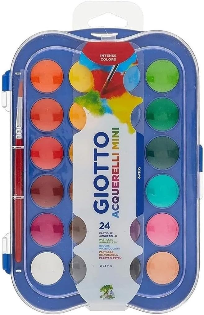 Giotto Acuarelas Mini 23 Mm, Est, 24 Uds + Pincel