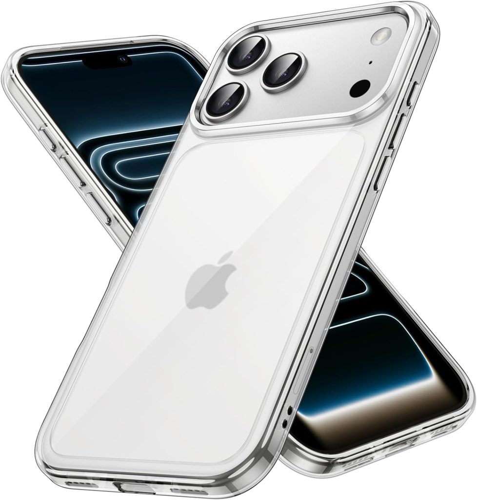JETech Coque pour iPhone 17 Pro, Transparent | Anti-Jaunissement, Antichoc, Dos PC Rigide Résistant aux Rayures, Étui Housse Bumper en TPU Transparent Durable