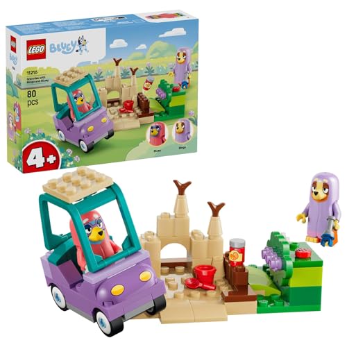 LEGO Bluey Oma’s met Bingo en Bluey - Educatief Speelgoed voor Peuters met Auto, 2 Minifiguren en Tuin - Montessori Set - Verjaardagscadeau voor Meisjes en Jongens vanaf 4 Jaar - 11216