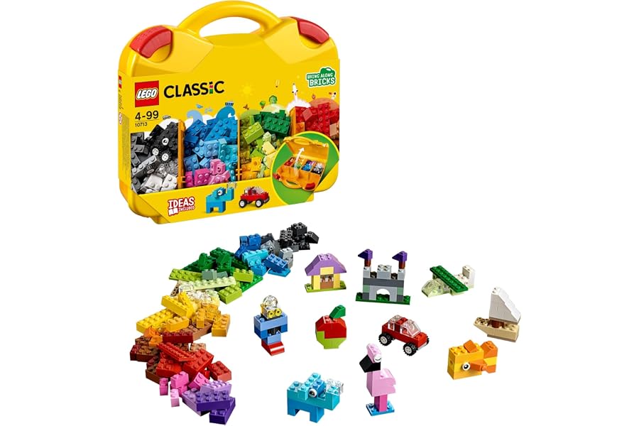 LEGO Classic Creative Suitcase 10713 - Includes Sorting Storage Organizer Case with Fun Colorful Building Bricks, Preschool Learning Toy for Kids, Boys and Girls Ages 4 Years Old and Up