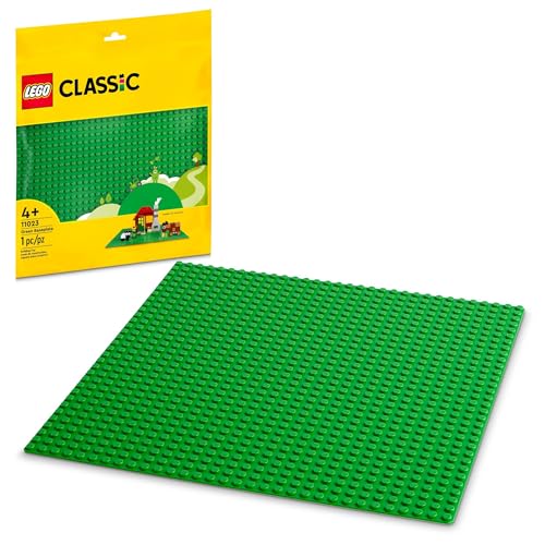 LEGO Classic Groene bouwplaat, Vierkant 32x32 Stud Bouwplaat, Bouw- en Displaybord Blokken, Cadeau voor Jongens en Meisjes 11023