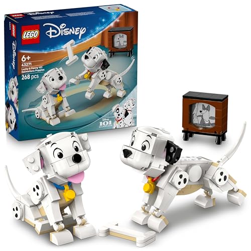 LEGO Disney Lucky en Penny uit 101 Dalmatiërs 43271 | Bouwbaar speelgoed voor meisjes vanaf 6 jaar, dieren figuren met beweegbare hoofden, poten en staart, cadeau, 268 onderdelen