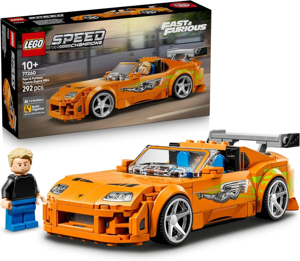 LEGO Speed Champions Toyota Supra MK4 de A Todo Gas - Maqueta de Coche Deportivo de Juguete con Minifigura de Brian O'Conner - Regalo Stem para Niños de 10+ Años Fans de Fast & Furious - 77260