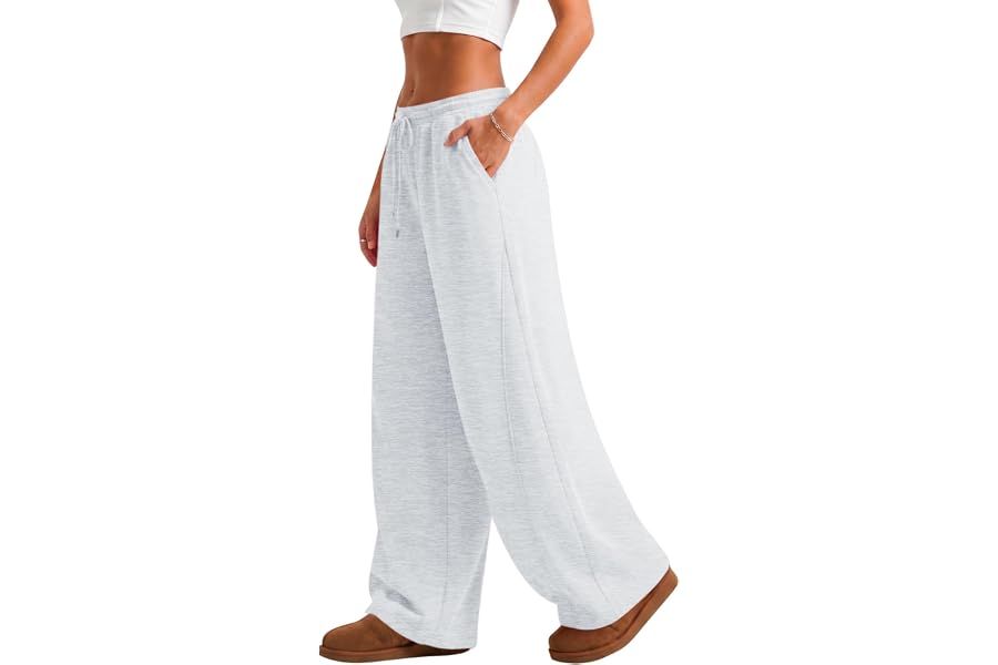 LOMON Womens Wide Leg Sweatpants Baggy Lounge Pants | Fleece Lined,Side Seam,Winter Travel Pants,Fall Fashion Outfits 2026 With Pockets